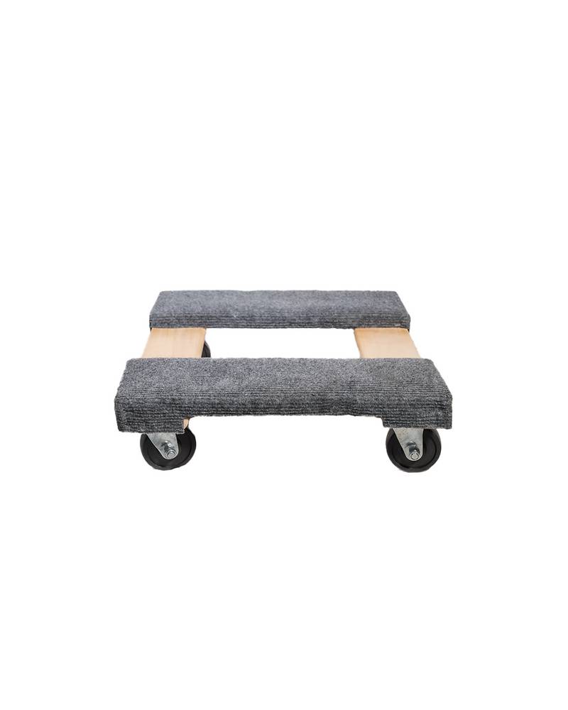 Carpeted Hardwood Dolly with Rubber Wheels