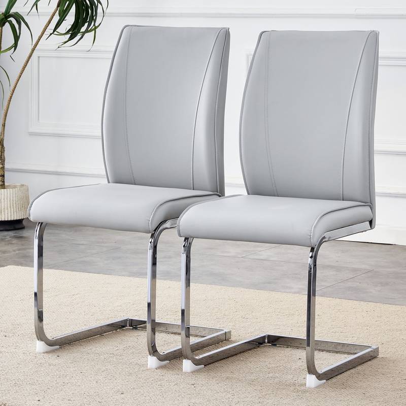 Chic Gray Arch Dining Chairs - Set of Two