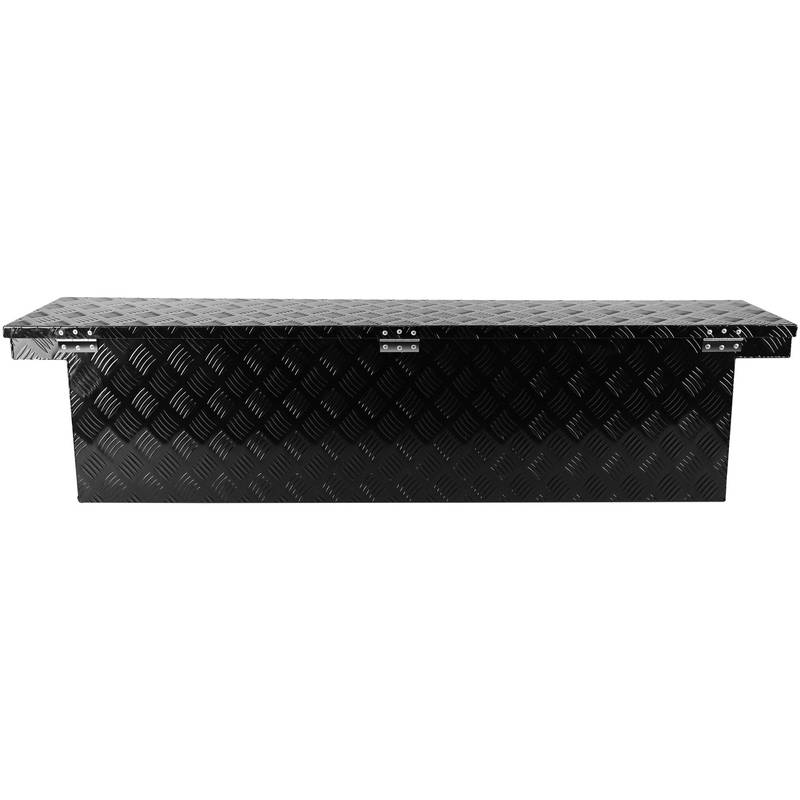 Heavy-Duty Truck Bed Toolbox - Sleek Black Aluminum Design