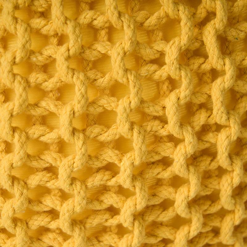 Sunny Yellow Knit Pouf