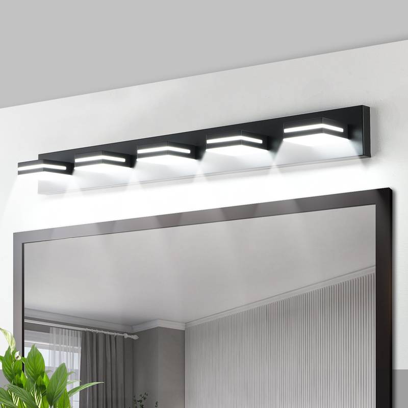 Sleek Black LED Vanity Light