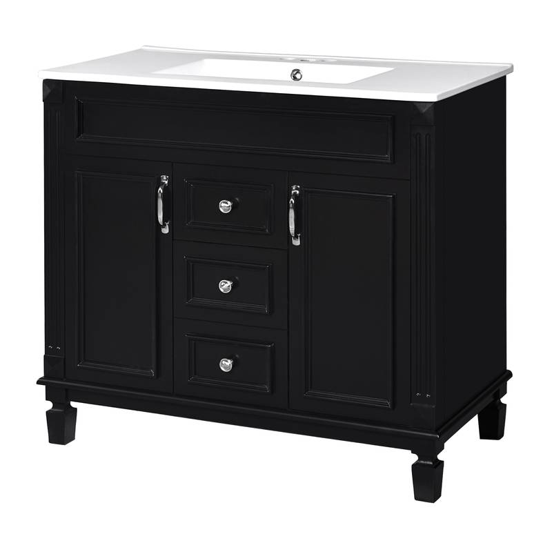 Sleek Modern Bathroom Vanity with Soft Close Doors and Drawers