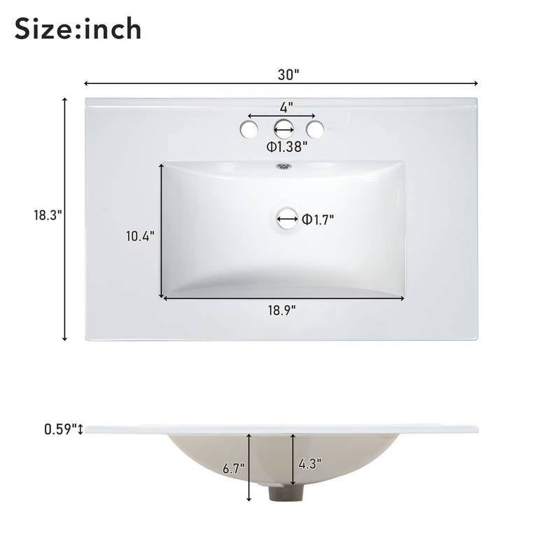 Chic Bathroom Vanity with Ceramic Sink