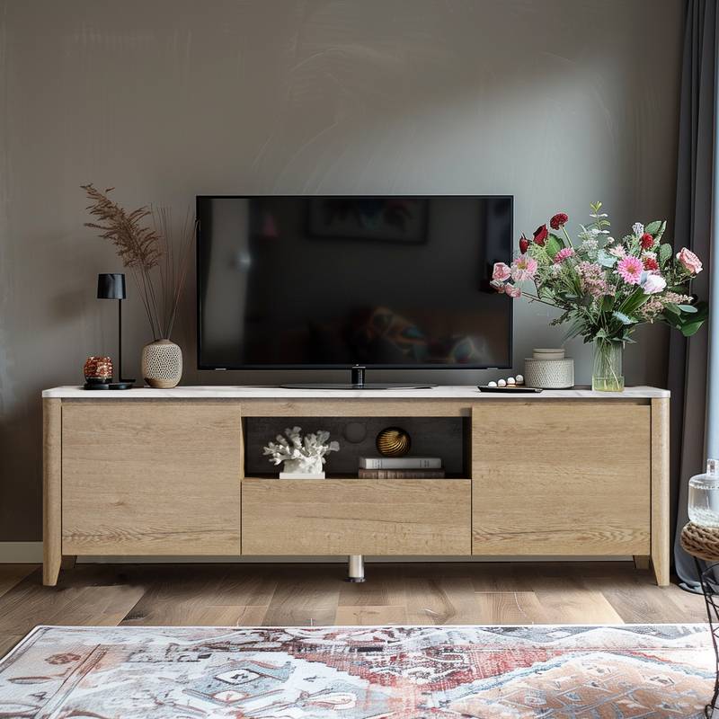 Sleek LED TV Stand for Gaming & Entertainment