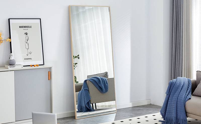 Elegant Full-Length Solid Wood Mirror