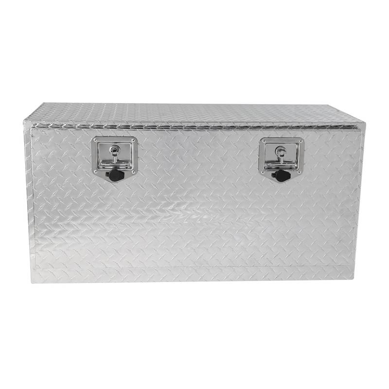 Sturdy Black Aluminum Underbody Tool Box with Locking T-Handled Latch