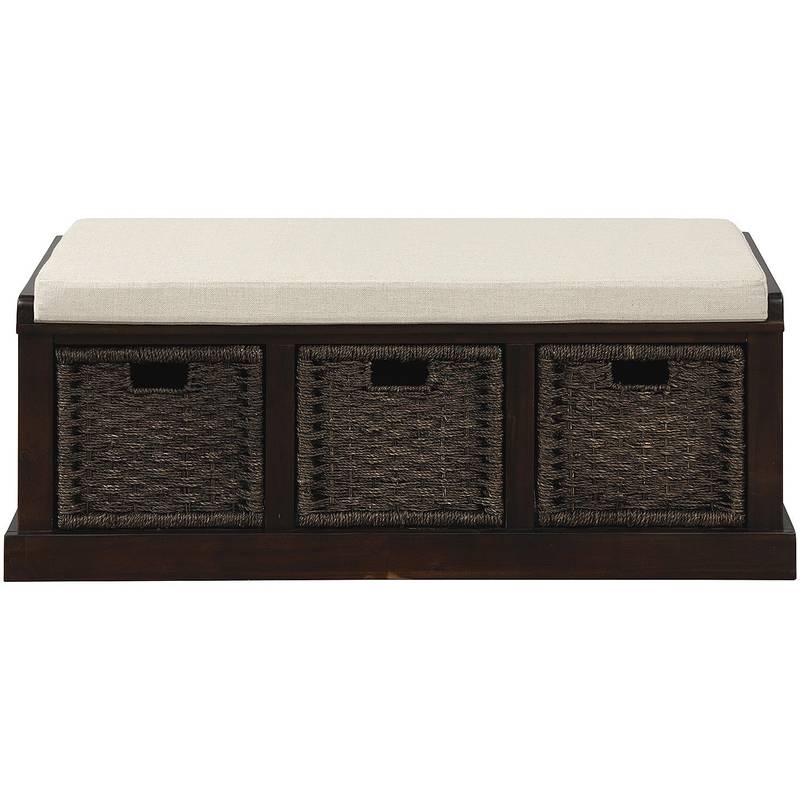 Rustic Rattan Storage Bench