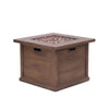 Cozy Brown Square Gas Fire Pit