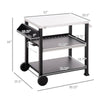 Outsunny Versatile Grill Cart with Stainless Steel Top and Wheels