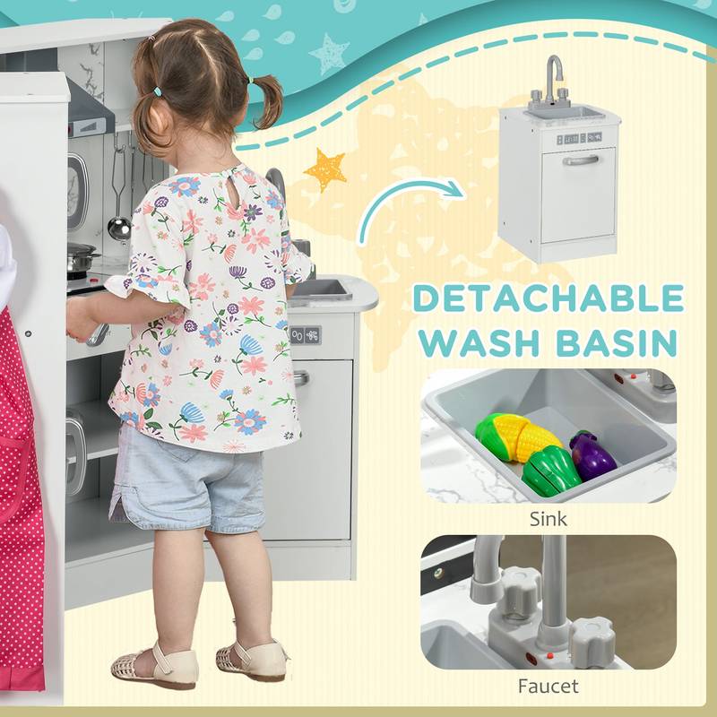 Qaba Kids' Wooden Play Kitchen Set - Pretend Chef's Dream