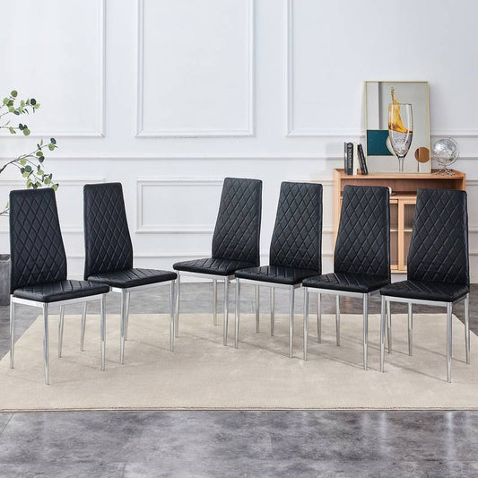Sleek Black Armless Dining Chair Set