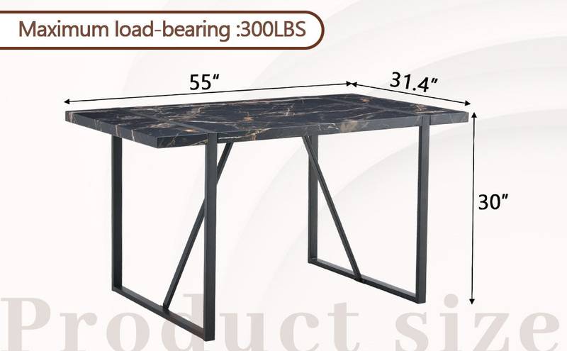 Chic Black Rectangular Dining Table for Gatherings