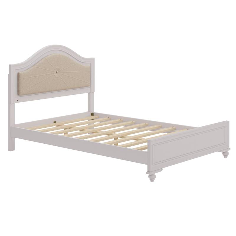 Cozy Cream Grey Queen Bedroom Set with LED Headboard & Nightstands