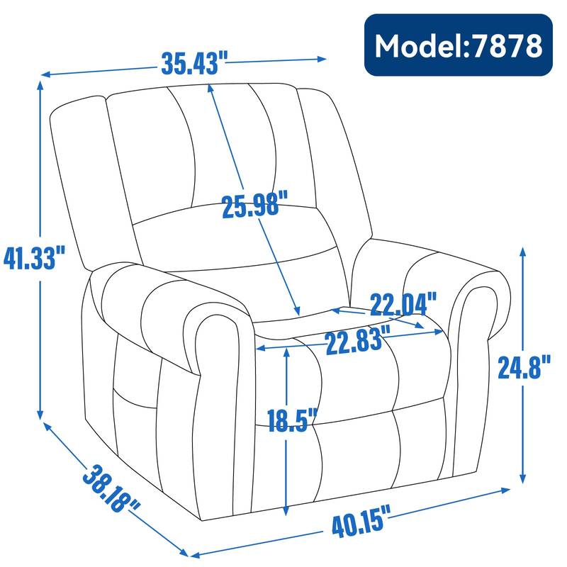 ComfortLift Massage Recliner - Genuine Leather with USB Ports