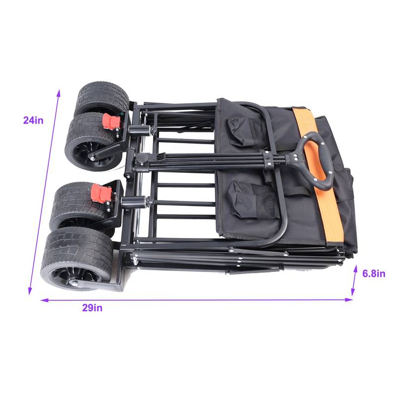 Ultimate Folding Wagon - Garden & Beach Buddy in Black & Orange