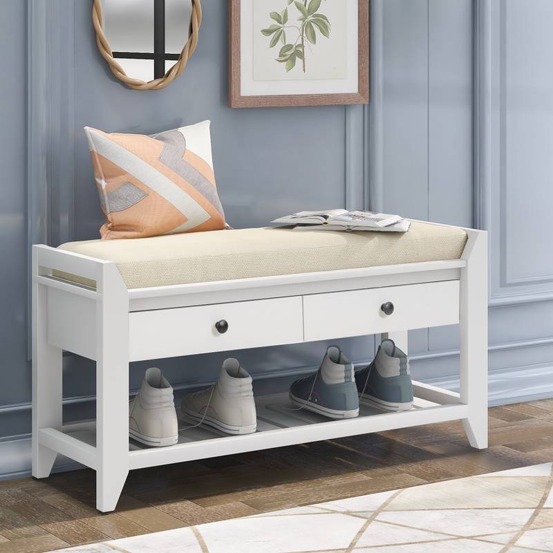 Stylish Storage Bench with Cushion