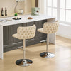Chic Beige Swivel Bar Stools - Set of Two