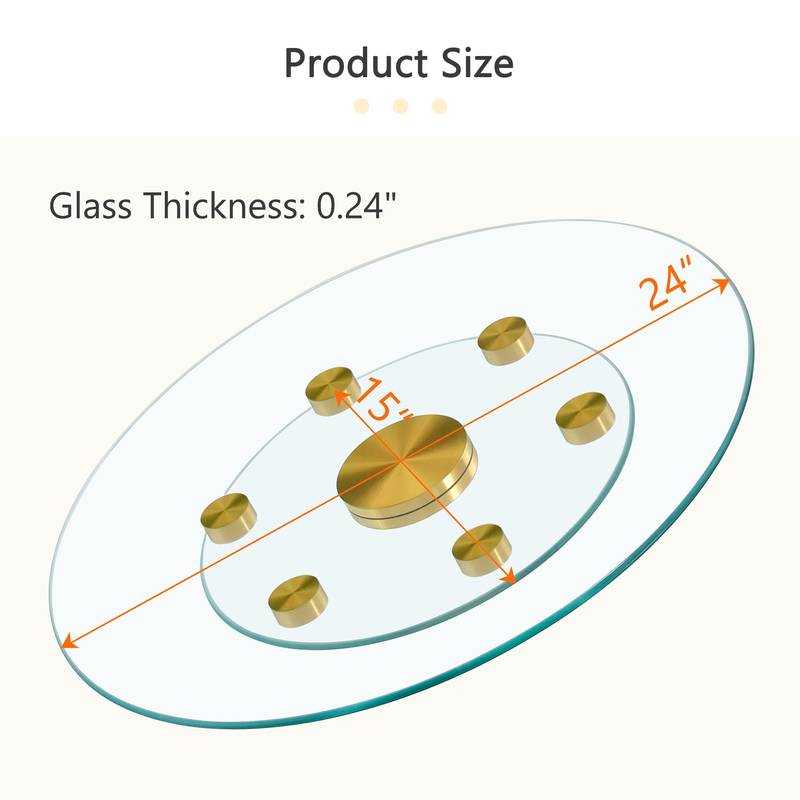 Gold Touch Rotating Glass Tray