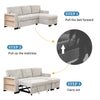 Chic Light Gray Chaise Lounge with Hidden Storage and USB Charger