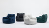 Cozy Ivory Velvet Memory Foam Bean Bag Chair