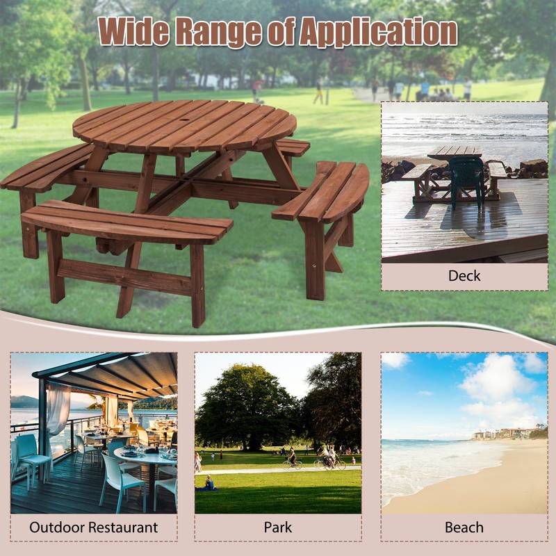 Spacious Wooden Picnic Table for Outdoor Fun