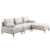 Cozy L-Shaped Sectional Sofa with Ottoman - Plush Beige Comfort for Your Living Room