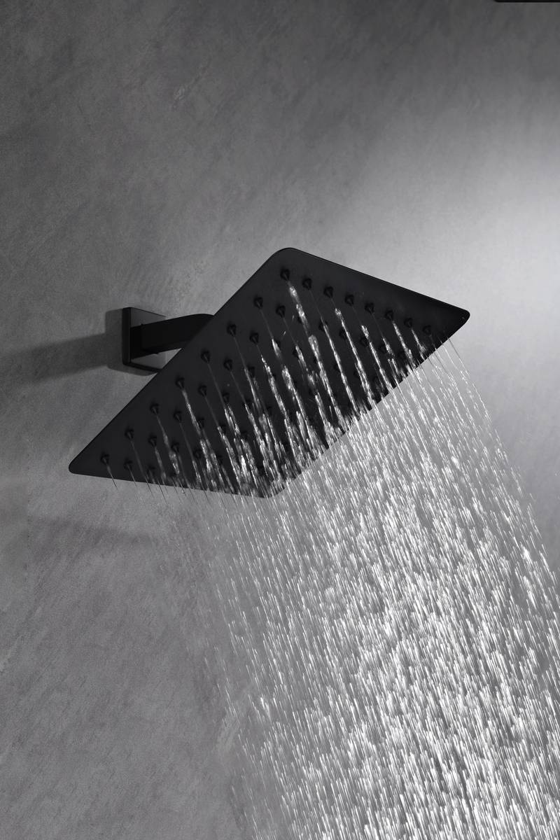 Luxury Rainfall Shower Head - Slim Steel Design with Self-Cleaning Nozzles