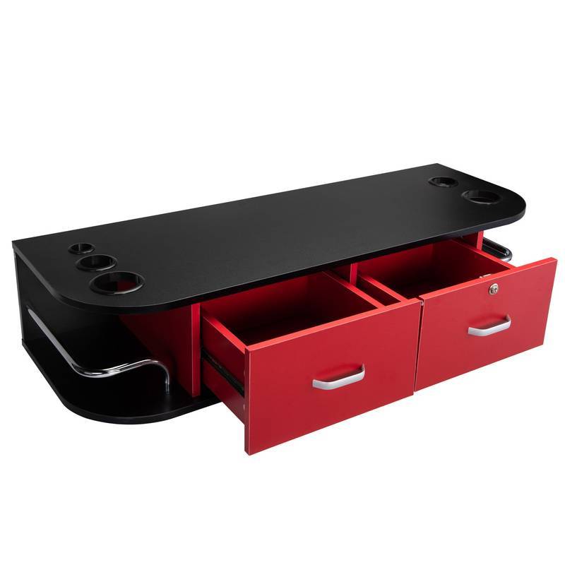 Chic Wall-Mounted Salon Station with Locking Drawers