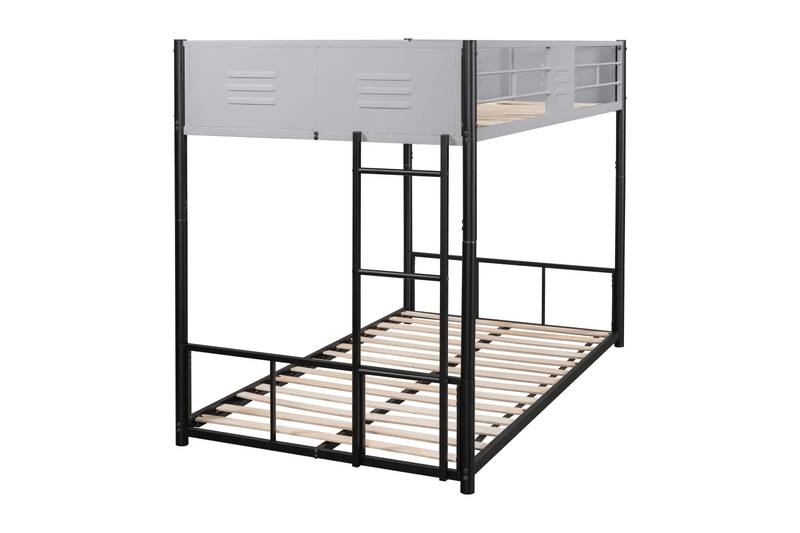 Sturdy Metal Twin Bunk Bed with Safety Guardrails