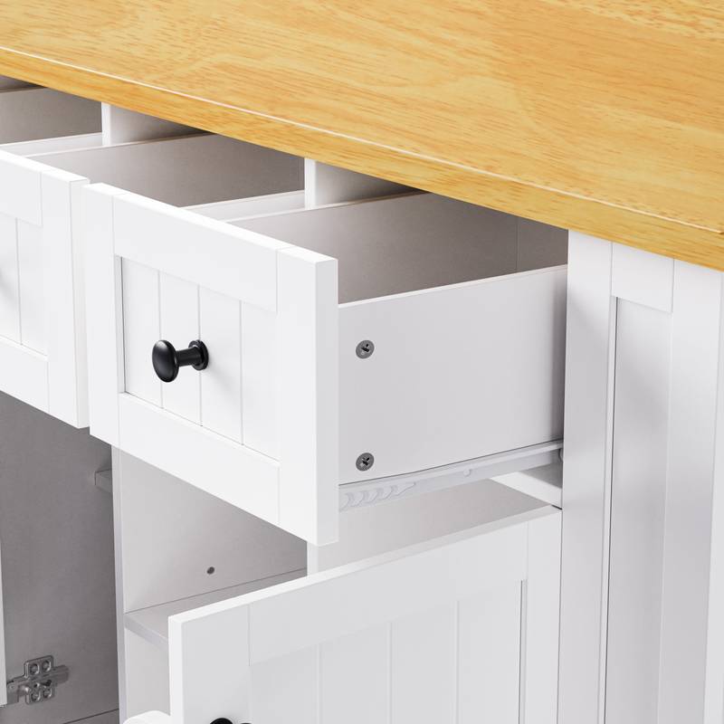 Cozy Kitchen Island with Bar Stools & Storage