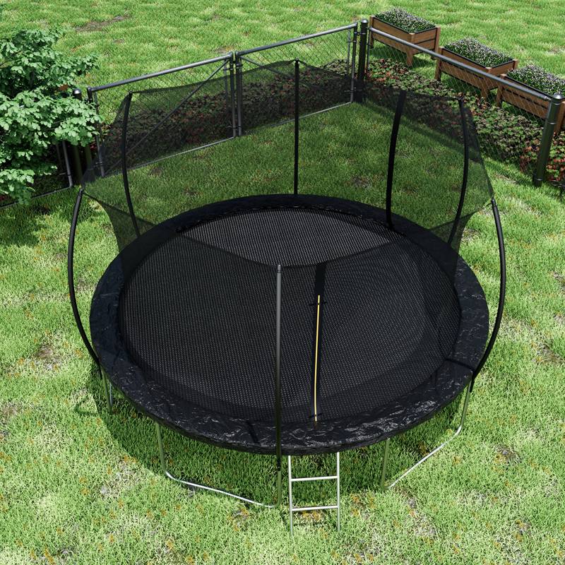 Bouncing Joy Trampoline with Safety Net and Ladder