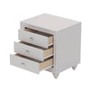Cozy Glow Bedroom Set: Wood Bed with LED Headboard & Nightstands in Cream Grey