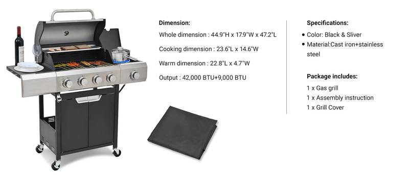 SizzlePro Outdoor 4-Burner Grill