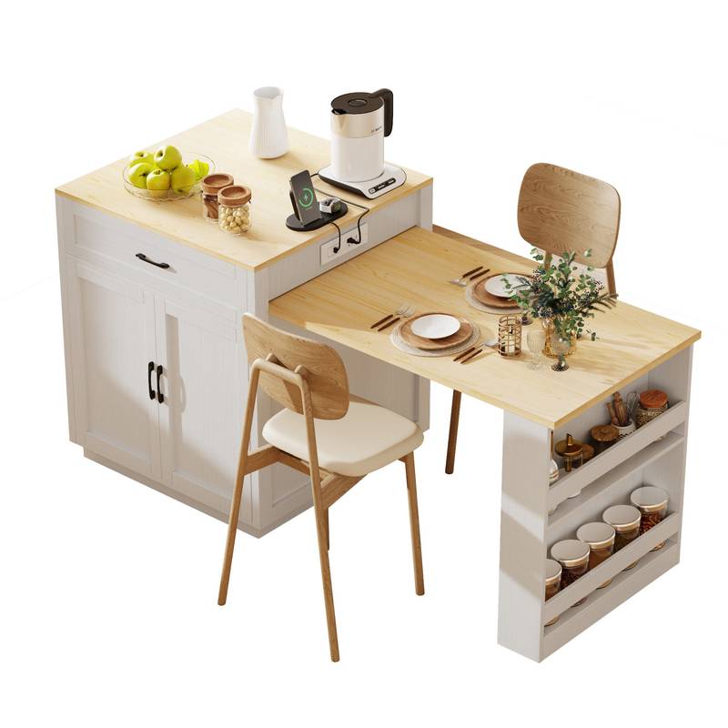 Charming Kitchen Island & Dining Table Combo