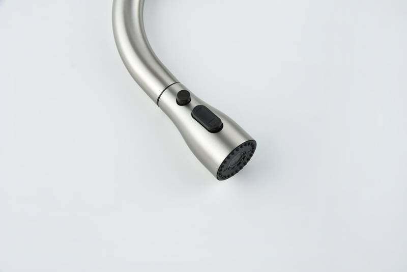 Sleek Brushed Nickel Pull-Down Kitchen Faucet