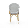Cozy Bistro Duo: Gray Rattan & Bamboo Chairs