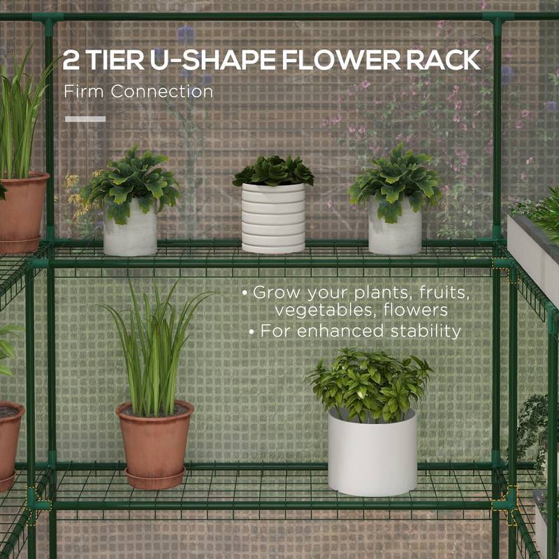Sunny Garden Walk-In Greenhouse with Roll-Up Door & Shelves
