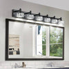 Chic Black LED Vanity Light with Crystal Shades