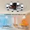 Windmill Flush Mount Ceiling Fan Light with Remote