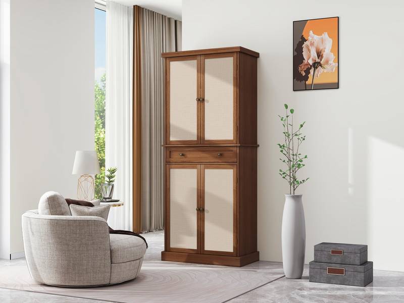 Versatile Storage Cabinet with Adjustable Shelves and Drawer