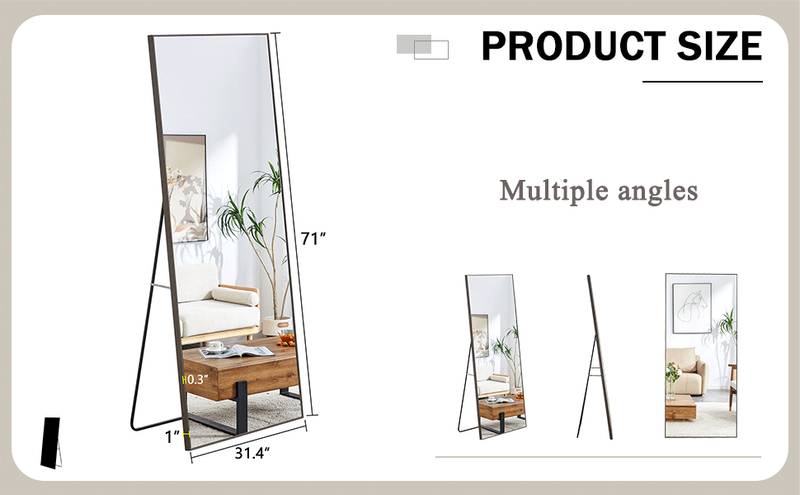 Elegant Full-Length Solid Wood Mirror