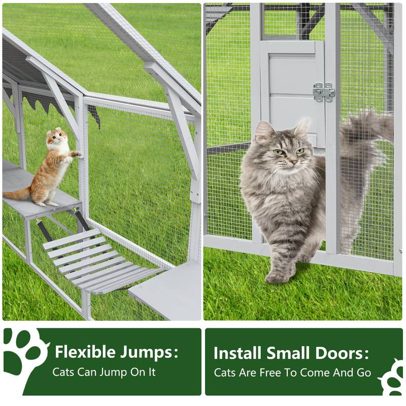 Cozy Outdoor Cat Oasis with Waterproof Roof