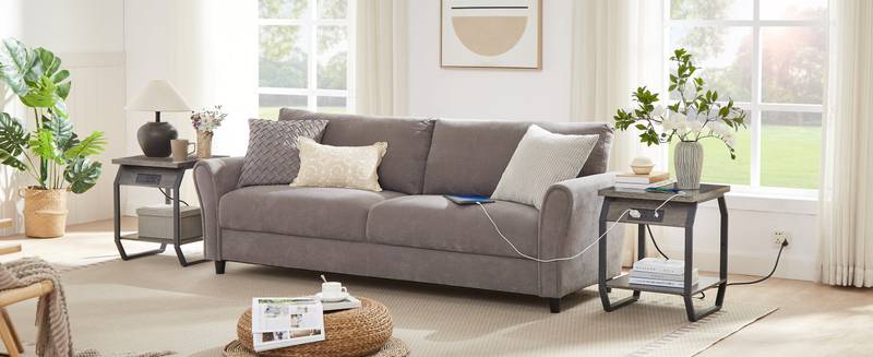 Stylish Charging End Tables - Set of Two with USB Ports