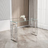 Sleek Silver Glass Console Table