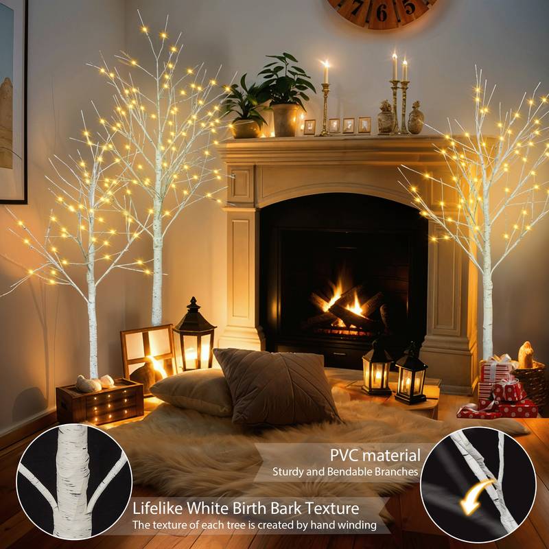 Enchanting Lighted Birch Tree for Festive Decor