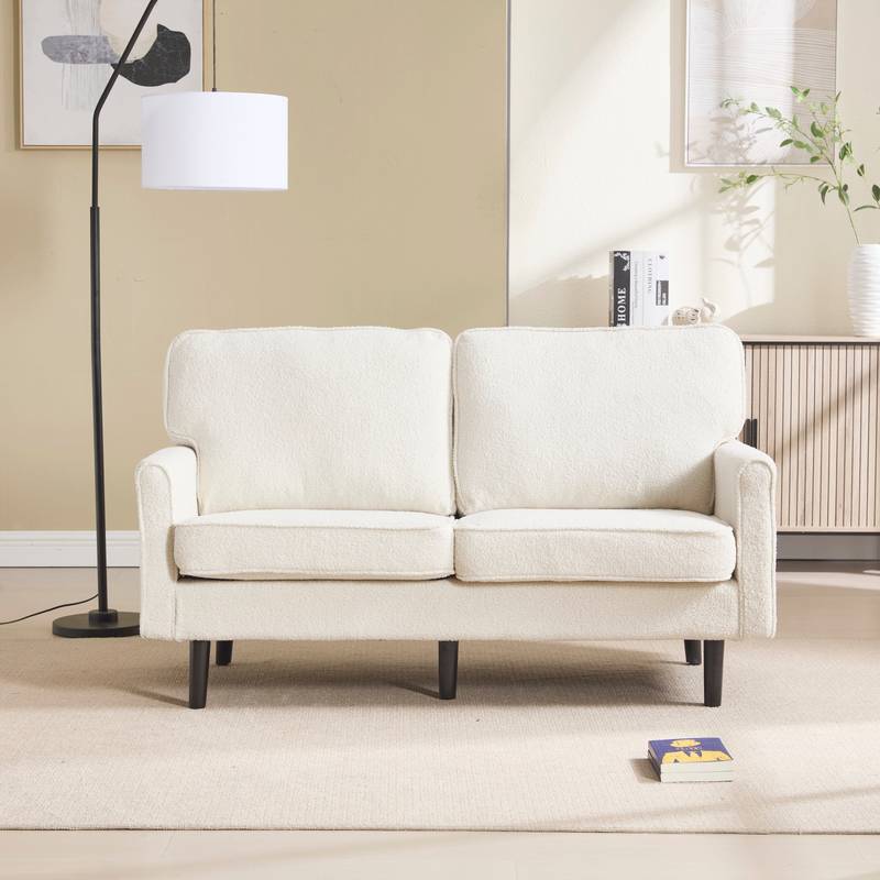 COOLMORE USB Loveseat Sofa - Cozy Mid-Century Style for Any Space