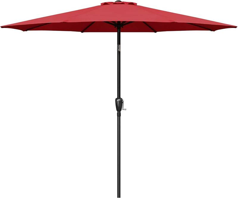 Sunny Red Patio Umbrella with Easy Tilt & Crank