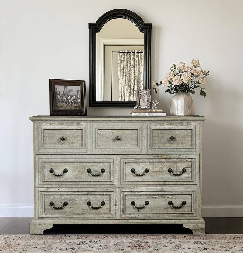 Rustic Charm 7-Drawer Dresser