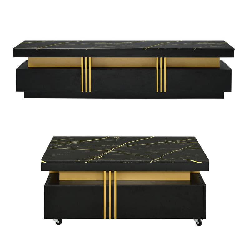 Sleek Luxe TV & Coffee Table Duo