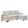 Chic Light Gray Chaise Lounge with Hidden Storage and USB Charger
